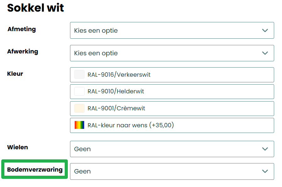 bestelpagina Luukzuilen bodemverzwaring